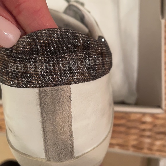 Golden Goose Superstar Classic With List / White with Lurex Heel. Box & duster. - Picture 9 of 13